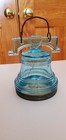 Vintage 1920s Glass Liberty Bell Candy Container  Glows Under Uv Light