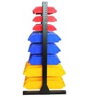 Black 8-tier Haning Bin Storage System Garage Storage Rack  70 Plastic Bins In 8