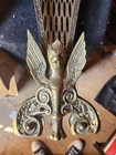 Vintage Ornate Brass  peacock  Folding Fireplace Screen