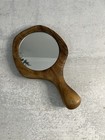 Dean Santner Style   Wood Hand Mirror Vintage Mid Century Modern