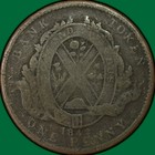 1842 Bank Of Montreal One Penny Token Canada Good G Coin  38292