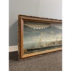 Antique 1895 Rms Teutonic Maritime Folk Art Painted Diorama 42x22   