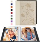 Photo Album 5x7 Clear Pages Pockets Leather Cover Slip Slide In Photo Album B   