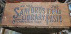 Antique  Wood Box-sanford s Utopian Library Paste Chicago N y  12  X 16  Ink