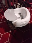 Bumbo Baby Booster Seat With Tray  Adjustable Harness  White