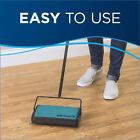 Bissell Easy Sweep Compact Carpet   Floor Sweeper  Teal  Manual Operation