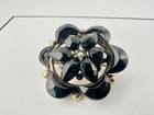 Antique Victorian Mourning Brooch Pin Gold Filled Black Glass  Jet  Repair Read