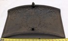 Antique  Victorian Cast Iron Fireplace Cover Relie Floral Pattern  Panel Brown 