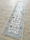 Cream Green Oushak Runner Rug  Modern Runners  Vintage  Turkish  Eclectic  