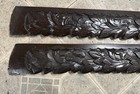 2 Vtg Wood Pediment Furniture Salvage Molding Heavily Carved 39   x 3 5    Repurpose