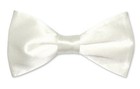 Biagio 100  Silk Bowtie Solid Off-white Ivory Color Mens Bow Tie For Tux Suit