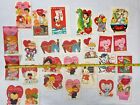 Vintage Valentine Card   Envelope Lot School Set Boy Girl Animals Kitten Puppy