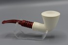 Smooth Rhodesian Pipe By Tekin-new-block Meerschaum Handmade W Case 1054