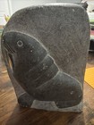 Vintage 1979 Inuit Soapstone Carving Dual Sided Walrus Syllabics Sign No5-103051