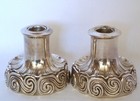 Pair Of Tiffany   Co  Sterling Silver Art Nouveau Candle Holders Louis C Tiffany