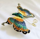 Cloisonn   Enamel Rhinestone Anatomical Spring Motion Butterfly Ornament Decor 