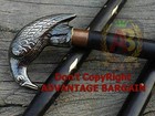 Antique Solid Brass Raven Head Handle Style Walking Stick Wooden 37   Black