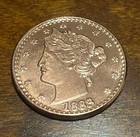 Tube Of 20 V Nickel 1883 Design Copper Rounds 1 Oz  999 Fine Copper