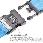 4 X Luggage Straps Suitcase Belts Buckle Combination Lock 2mx5cm Sky Blue