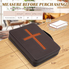 Leather Bible Cover  Dark Brown  Extra Large  Cross Style