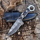 8  Custom Hand Made Forged Damascus Steel Fix Blade Hunting Skinner Knife Edc