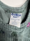 Vtg Oshkosh Bgosh Green Corduroy Jumper Dress Floral Embroidery Size 4t Usa Made