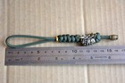550 Paracord Combo Knife Lanyard Black With Brass Bead Samurai Helmet