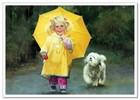 Lovely Children-flowers Of Life Pretty Girl   Puppy Kids Art New Modern Postcard