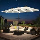 15ft Patio Double-sided Umbrella 156 Pcs Solar Led Light Outdoor Large Umbrella