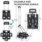 Folding Aluminium Cart Hand Truck Dolly Push Collapsible Trolley Luggage Wheel