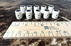 Vintage Electronic Small Control Knob Lot 10 White Plastic Black Top  1 8    Shaft