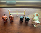 Vintage Marx Plastic Farm Animals Lot Dogs Pigs Cow Fence Hong Kong