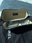 Chanel Vintage Silver Rimless Sunglasses With Blue Lenses W case   Dustbag