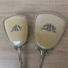 Vintage Gold Hollywood Regency Vanity Mirror And Hair Brush Set Globe