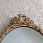 Ornate Brass Deer Heavy Metal Mirror Or Pic Frame Rare Vintage 