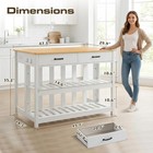 Kitchen Island With Power Outlets  47 Inches Width Kitchen Shelf With Large Top