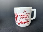 Vintage 1950s Hazel Atlas Wyatt Earp Us Marshal Milk Glass Cup Mug   Bowl
