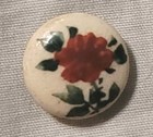 Antique Vintage Satsuma Porcelain Button-rose Flower 1 1 4   Thicker Rounder