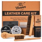 Leather Boot Care Kit - Mink Oil  Saddle Soap  Waterproof Wax  Cleaner   Brush
