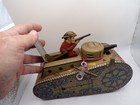 Vintage Marx Wind Up Tin Toy Tank With Key Works