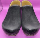 Dansko Brenna Clog Black Burnished Suede Slip-on Work-nursing Shoes  389 