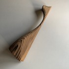 Gerd Carved Wood Cryptomeria Abstract Cat Figurine Signed Canada