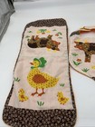 Handmade Baby Infant Burp Cloth Bib Farm Cow Chicken 1970s Colors Retro Orange