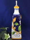 Tuscany Italian Pottery Lemon Blossom Jumbo Olive Oil Bottle Dispenser 24oz