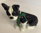 Vintage Boston Terrier French Bulldog Cast Iron Doorstop Dog 