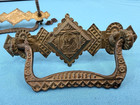 Vintage Antique Brass Eastlake Drawer Pulls - Set Of 6 - Victorian Diamond