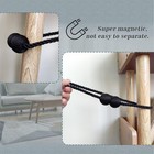 Hion Magnetic Curtain Tiebacks Black 2pcs  Curtain Tiebacks Buckles Holdbacks