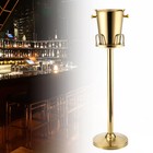 Floor Standing Champagne Bucket Wine Cooler Ice Gift Stainless Steel Gold