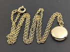 Vintage Nos New Old Stock Gold Tone Small Round Locket Necklace