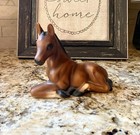 Vintage Laying Foal Horse Porcelain Collectible Figurine Statue - 5-1 2    Long